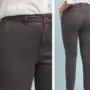 Chinos Petite Dark grey Anthropologie pants